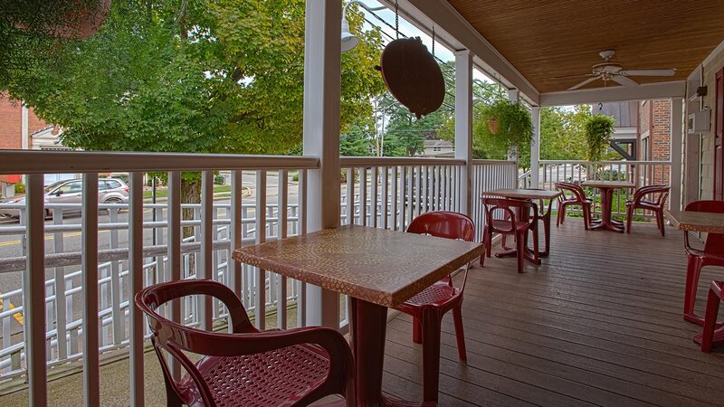 Outside patio seating area